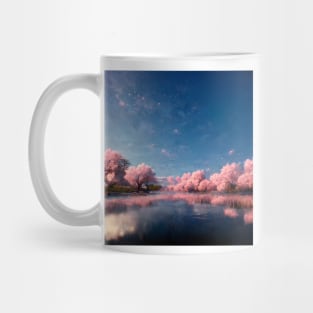 Japanese Sakura Cherry Blossom Trees Landscape #4 Mug